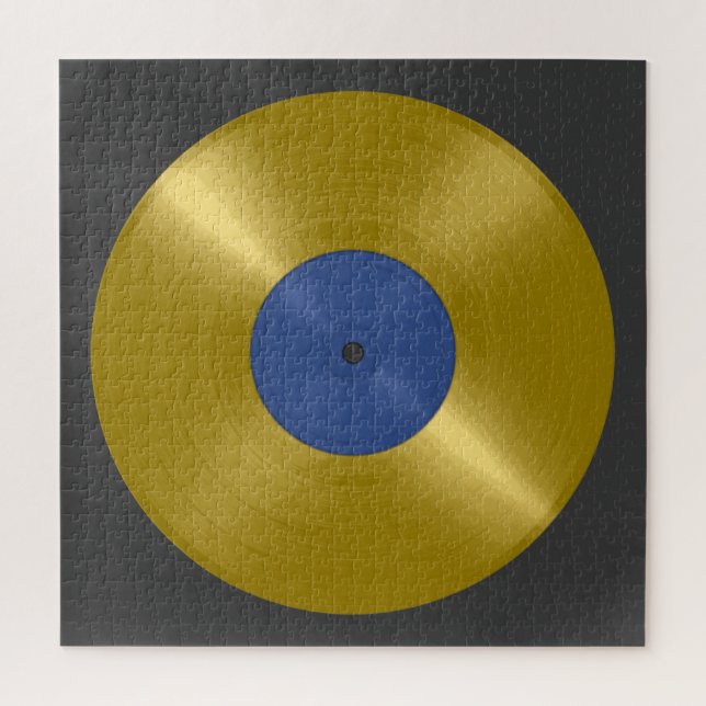 Gold Vinyl Record Album Puzzle (Vertikal)