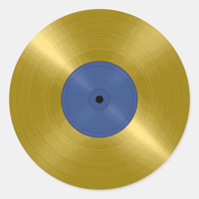 Gold Vinyl Record Album Runder Aufkleber (Vorderseite)