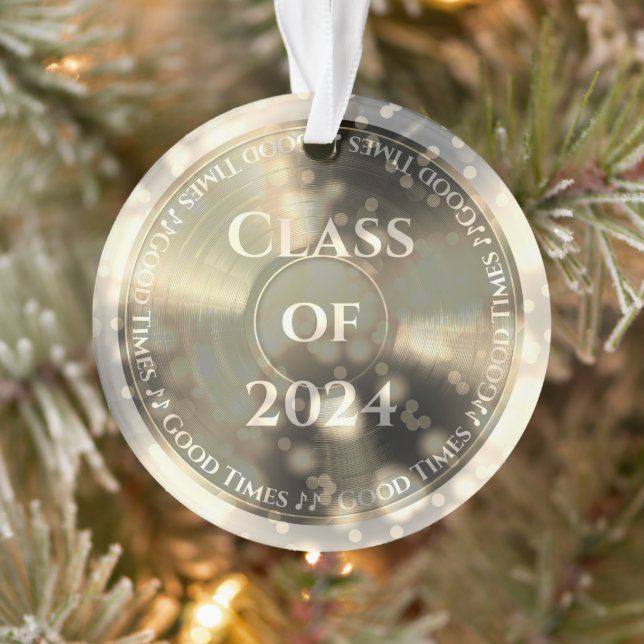 Gold Vinyl Record Class of Ornament (Baum)