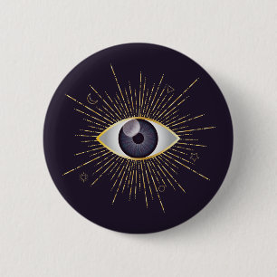 Gold & Violet Mystic Evil Eye Nazar Mati Button
