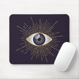 Gold & Violet Mystic Evil Eye Nazar Mati Mousepad