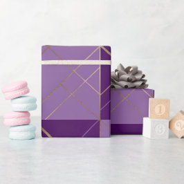 Gold violette geometrische Geschenkpapier