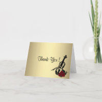 Gold Violin Danke, dass die Karte im Inneren leer