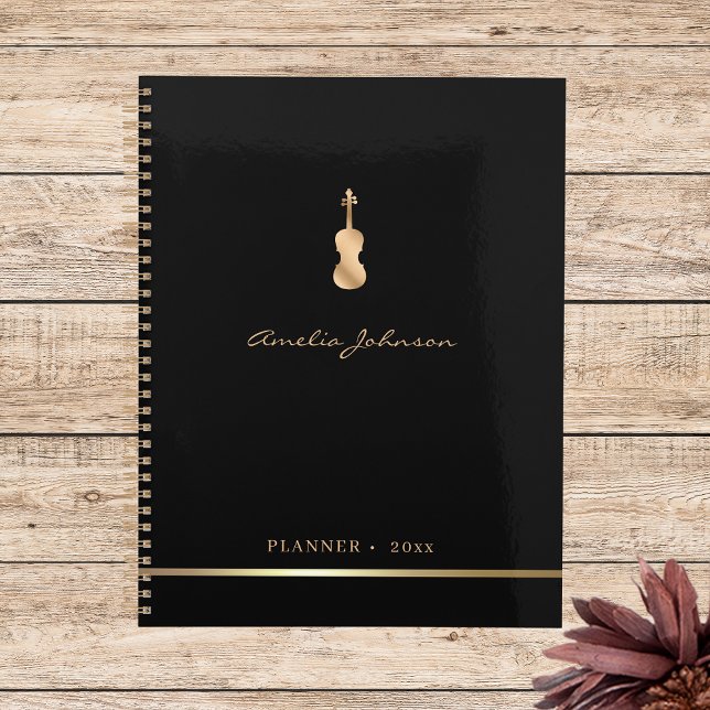 Gold Violin Elegant Music 2026 Jährlicher Planer (Von Creator hochgeladen)