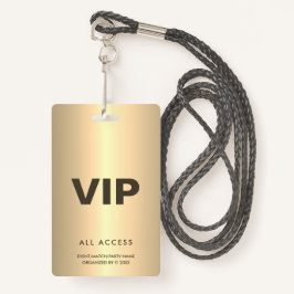 Gold VIP All Access Event Concept Match Party QR Ausweis