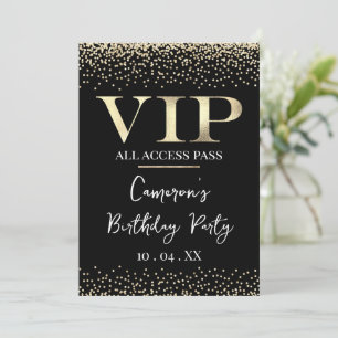 Gold VIP für schwarzes Event oder Party Einladung