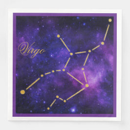 Gold-Virgo-Sternbild auf der dunklen Galaxie | Serviette