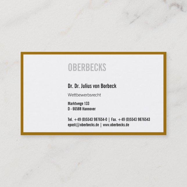 Gold Visitenkarte (Vorderseite)