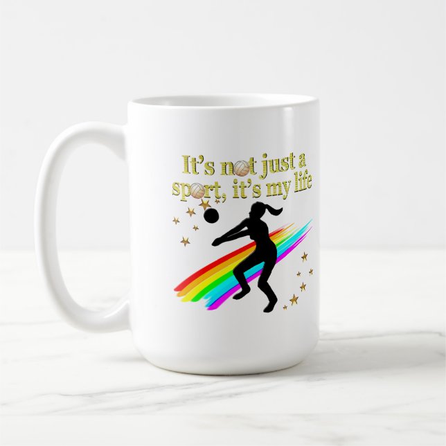 GOLD VOLLEYBALL IST MEIN LEBENSGESTALTUNG KAFFEETASSE (Links)
