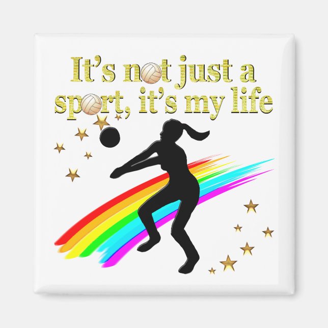 GOLD VOLLEYBALL IST MEIN LEBENSGESTALTUNG MAGNET (Vorne)