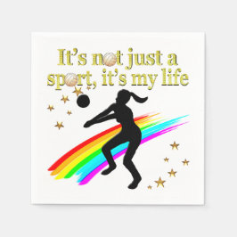 GOLD VOLLEYBALL IST MEIN LEBENSGESTALTUNG SERVIETTE