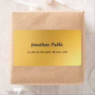 Gold Vorlage Elegante Moderne Schrift Adresse