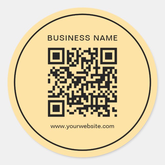 Gold-Vorlage Ihr benutzerdefinierter QR-Code Runder Aufkleber (Vorderseite)