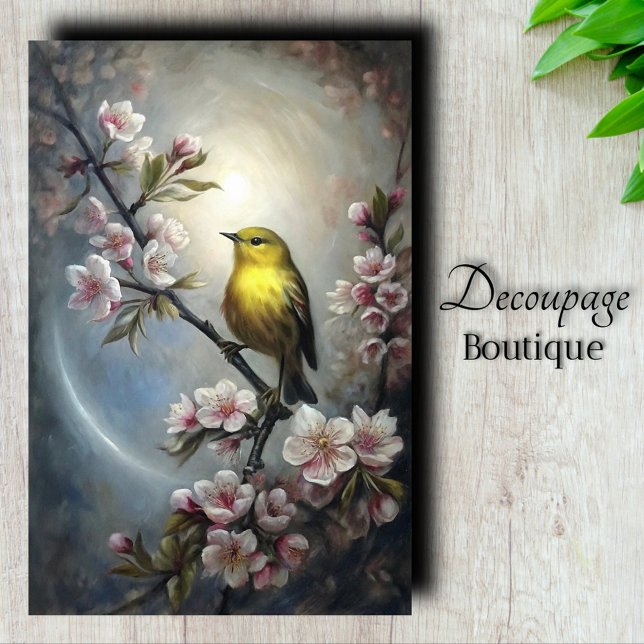 Gold-Waldsänger-Vogel-Dekupage Seidenpapier (Golden Warbler Bird Decoupage Tissue Paper)