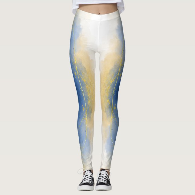 Gold & Wasser Leggings (Vorderseite)
