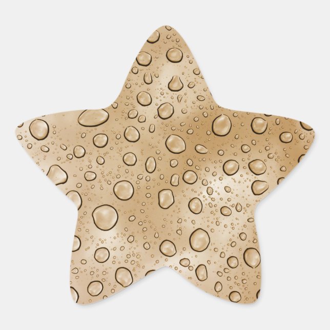 Gold Water Tropfen Fun Star Aufkleber (Vorderseite)