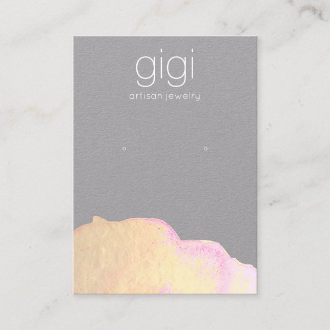 Gold Watercolor Abstrakt Earring Display Holder Visitenkarte (Vorderseite)