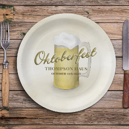Gold Watercolor Einfache Oktoberfestrübe 7" Pappteller
