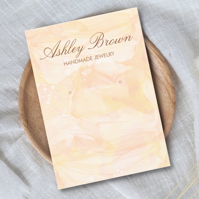 Gold Watercolor Handmade Schmuck Earring Display Visitenkarte (Von Creator hochgeladen)