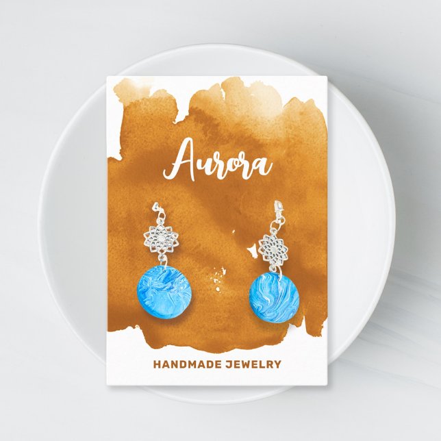 Gold Watercolor Wash Hand bemalt Moderne Juwelen Visitenkarte (Von Creator hochgeladen)