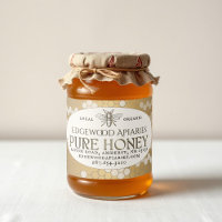 Gold Waterproof Honey Label mit Honigwabe und Bien