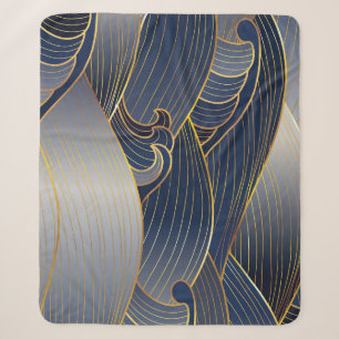 Gold Wave Lines, Abstrakt Vintag. Sherpadecke