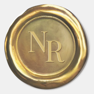 Gold Wax Siegel Vintag klassische Hochzeitskleber Runder Aufkleber