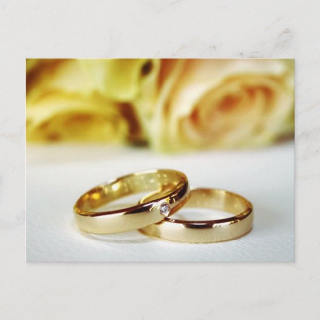 Gold Wedding Bands Postkarte (Vorderseite)