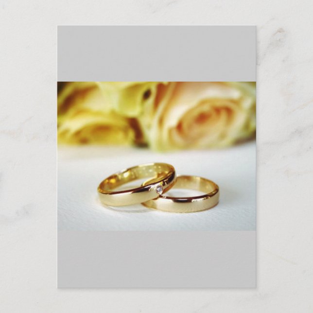 Gold Wedding Bands Postkarte (Vorderseite)