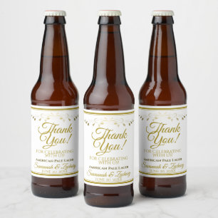 Gold Wedding Beer Flasche Label Vielen Dank Bierflaschenetikett