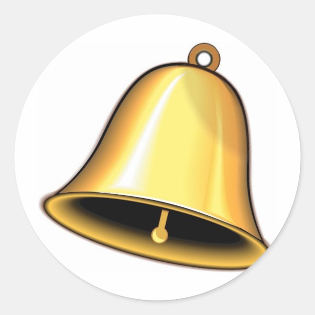 Gold Wedding Bell Runder Aufkleber (Vorderseite)