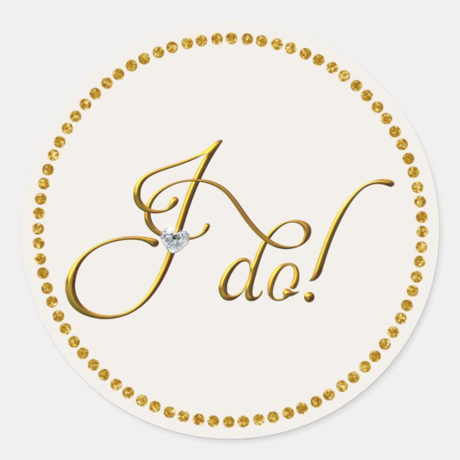 Gold Wedding Classic Round Sticker (Vorderseite)