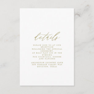 Gold Wedding Details Card Begleitkarte
