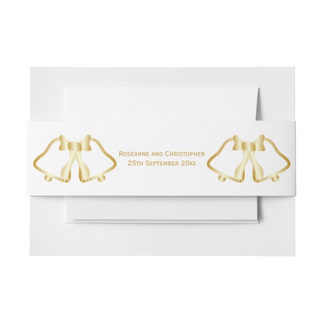 Gold Wedding Einladung Bly Band Bells Ribbon (Vorderseite Beispiel)