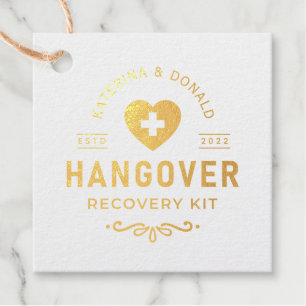 Gold Wedding Hangover Erholung Kit Geschenkanhänger