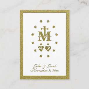 Gold Wedding Holy Card Wunderbare Medaille Visitenkarte