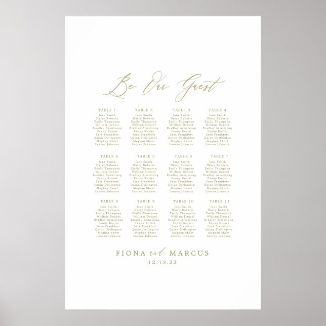 Gold Wedding ist unser Gästebuchzeichen Poster (Vorne)