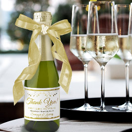 Gold Wedding Mini Champagne Flasche Label Vielen D