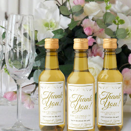 Gold Wedding Mini Wein Flasche Tag Vielen Dank Weinetikett