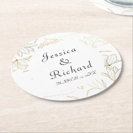 Gold Wedding Paper Tellers Round Paper Untersetzer
