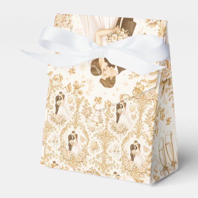 Gold Wedding Pattern Geschenkschachtel (Vorderseite)