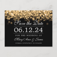 Gold Wedding rettet das Datum elegante Lichter