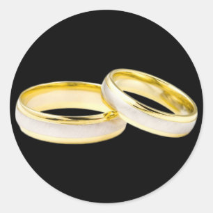 Gold Wedding Rings - benutzerdefinierte Hintergrun Runder Aufkleber