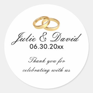 Gold Wedding Rings Danke Sticker
