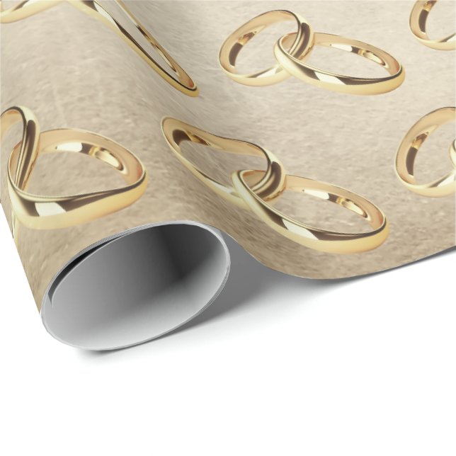 Gold Wedding Rings Geschenkpapier (Rolleneckpunkt)