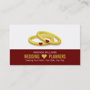 Gold Wedding Rings, Hochzeitsplaner Visitenkarte