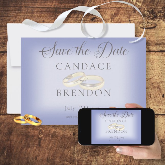Gold Wedding Rings Periwinkle Wedding Save The Date (Von Creator hochgeladen)