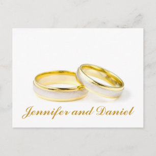 Gold Wedding Rings Save the Date Postkarten