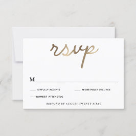 Gold Wedding RSVP-Karte Einladung