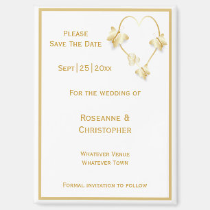 Gold Wedding Save the Date Magnet Schmetterlinge